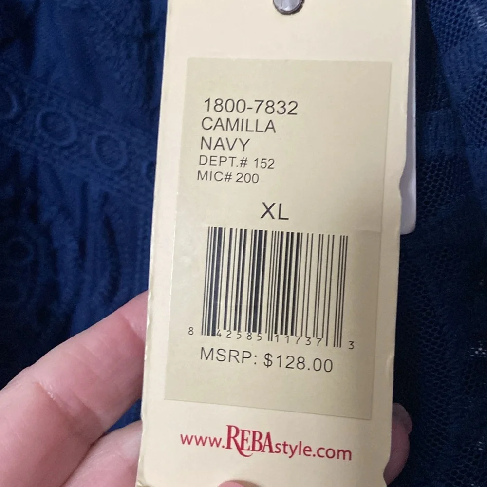 Reba Elegant Blue Lace  dress - Picture 4 of 7